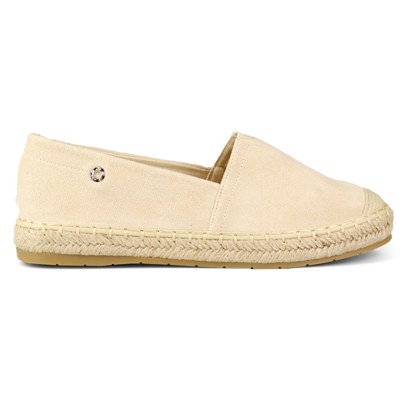 Beige Wildleder-Espadrilles für Damen