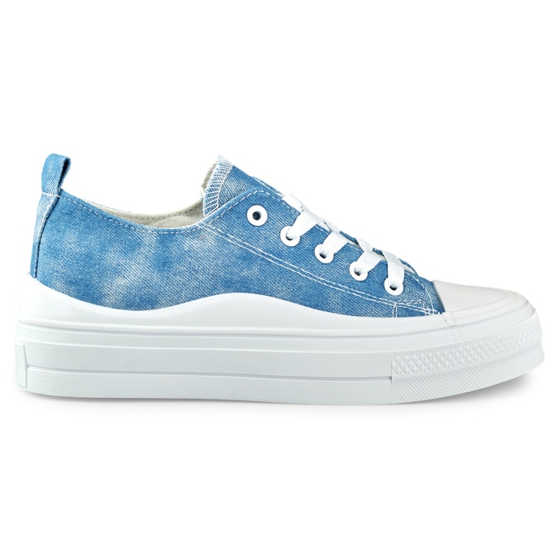 Damen-Jeans-Sneaker auf der Plattform blau