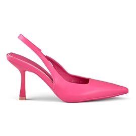 Rosa Pumps mit offenem Absatz