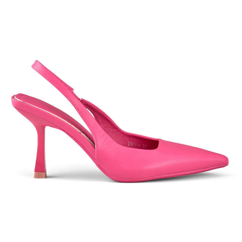 Rosa Pumps mit offenem Absatz