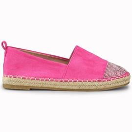 Rosa Espadrilles für Damen mit Paillettenspitze