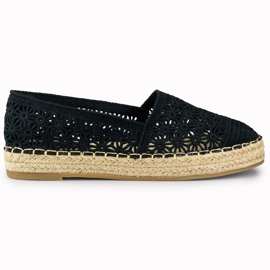 Schwarze Espadrilles aus Spitze für Damen