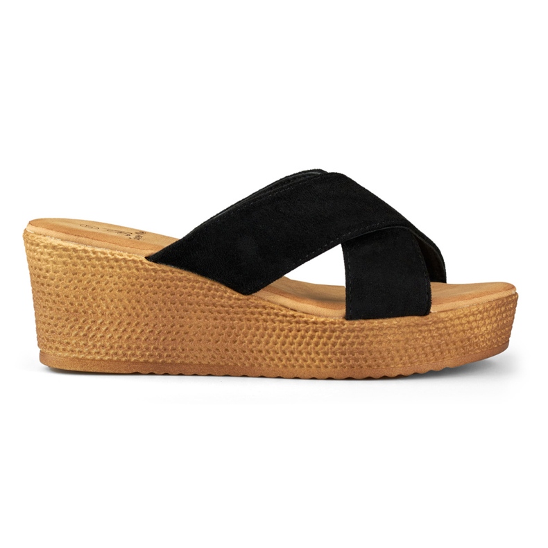 Schwarze Keilpantoffeln für Damen