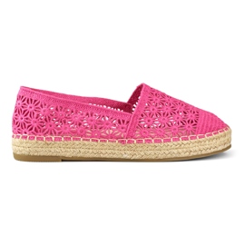 Damen-Espadrilles aus Spitze in Rosa