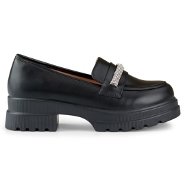 Schwarze Damen-Loafer aus ökologischem Leder