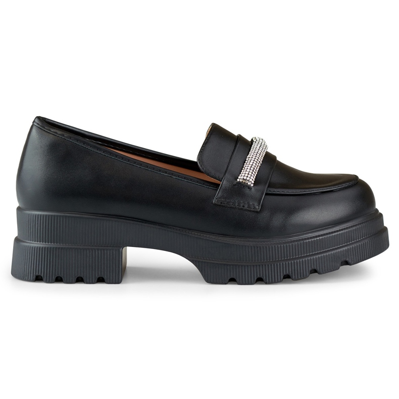 Schwarze Damen-Loafer aus ökologischem Leder