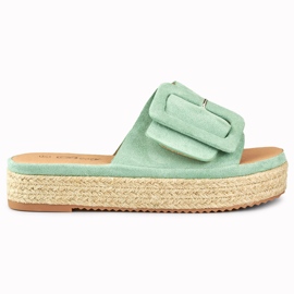 Damen-Espadrilles aus Wildleder in Türkis blau