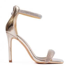 Elegante Sandalen auf einem hohen Absatz Shelovet Gold golden