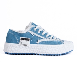 Damen-Sneaker auf der Plattform Denim Shelovet blau