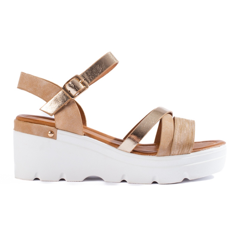 Beige Keilsandaletten von Shelovet