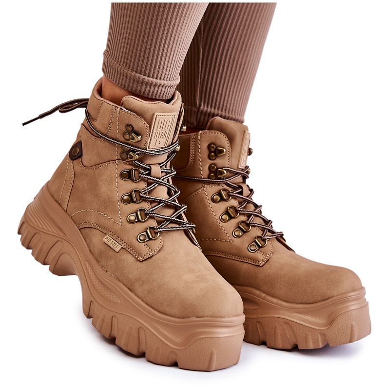 Damenstiefel Memory Foam Big Star KK274366 Beige