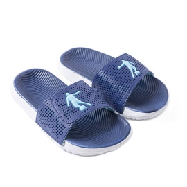 Weiße und marineblaue Gummipantoffeln aus Athen