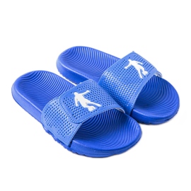 Blaue Gummipantoffeln aus Athen