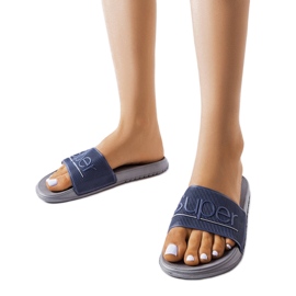 Graue Gummipantoffeln von Azelio blau