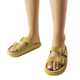 Grüne Gummipantoffeln mit Schnallen von Padova