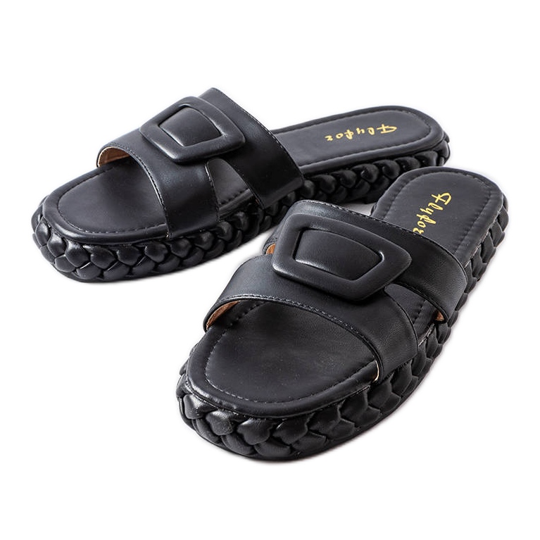 Schwarze Plateausandalen von Francesco