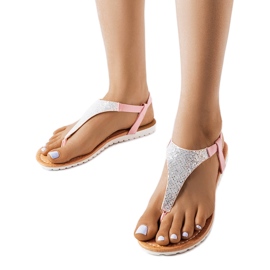 Falls rosafarbene Damensandalen