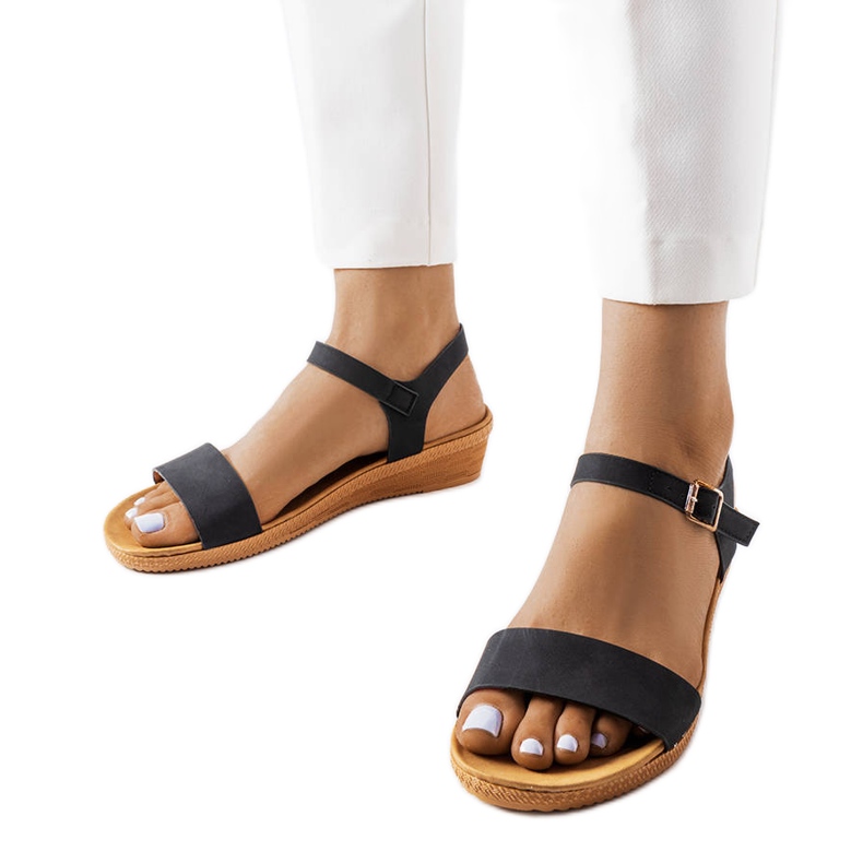 Schwarze Keilsandalen von Loggia