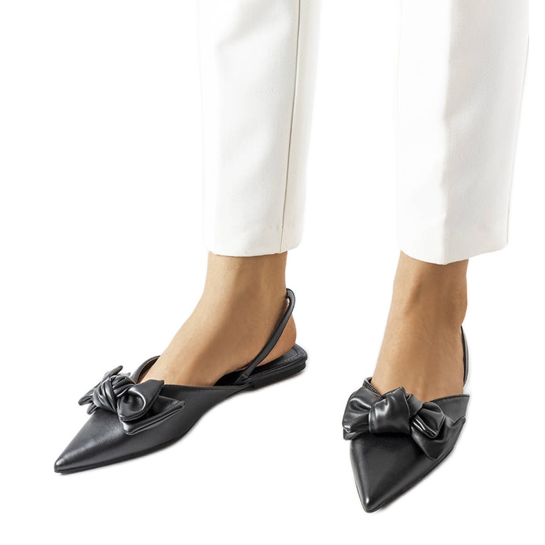 Bonarcado schwarze Ballerinas mit offenem Absatz