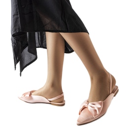Longhena rosa Ballerinas mit offenem Absatz