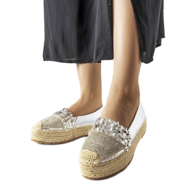 Silberne Espadrilles mit Zirkonia von Lauro silber-