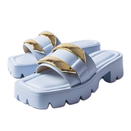 Blaue Slider mit klobiger Sohle von Provinc