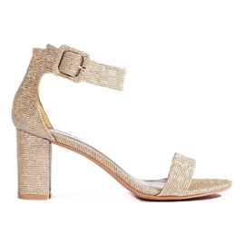 Shelovet glitzernde Blocksandalen golden