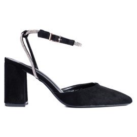 Schwarze Wildleder-Pumps mit Absatz von Shelovet