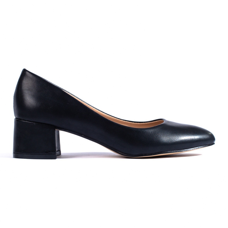 Klassische schwarze Shelovet-Pumps für Damen mit niedrigem Absatz