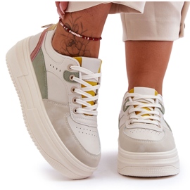 FJ1 Damen-Sportschuhe auf massivem Plateau, mehrfarbig Gemma weiß