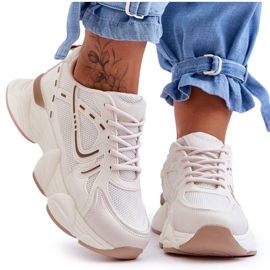 FG2 Damen Sportschuhe Sneakers Beige Feluci