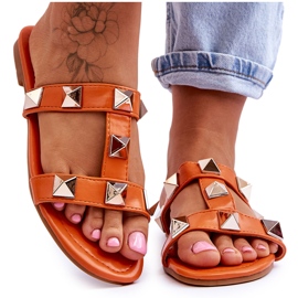 Damenflip -Flip -Flops mit großen Stollen Orange