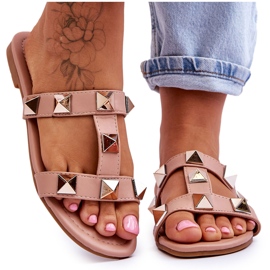 Damenschuhe mit großen Nacktstollen rosa