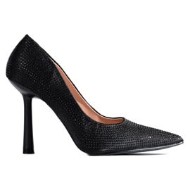 Schwarze Strass-Pumps von Shelovet