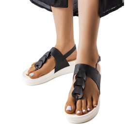 Schwarze Keilsandaletten von Castelletto