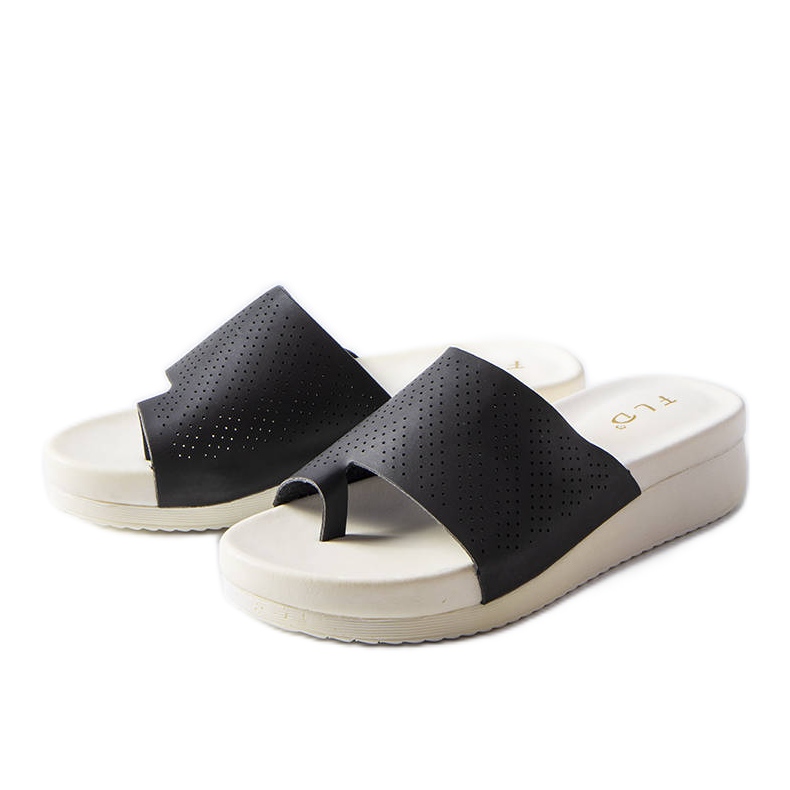 Schwarze Keilsandaletten von Monferrato