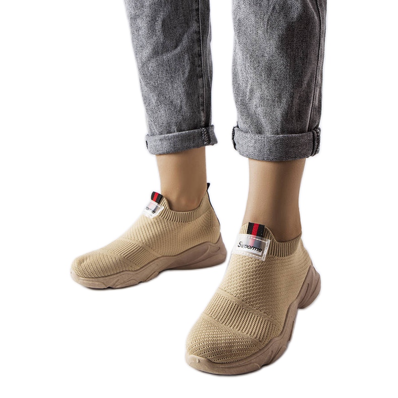 Dunkelbeige Slip-On-Sneaker von Greco
