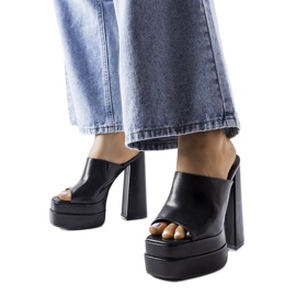 Schwarze High-Heel-Slides von Mertzon