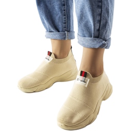 Beigefarbene Slip-On-Sneaker von Greco