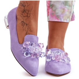 PS1 Damen-Loafer mit verzierten flachen Absätzen in Lila von Sloane