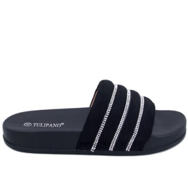 Lynne Schwarze Strass-Slides