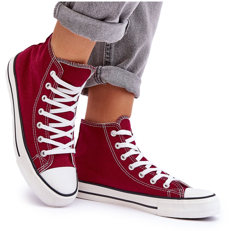 FR1 Damen-Sneaker Classic High Burgundy Remos rot