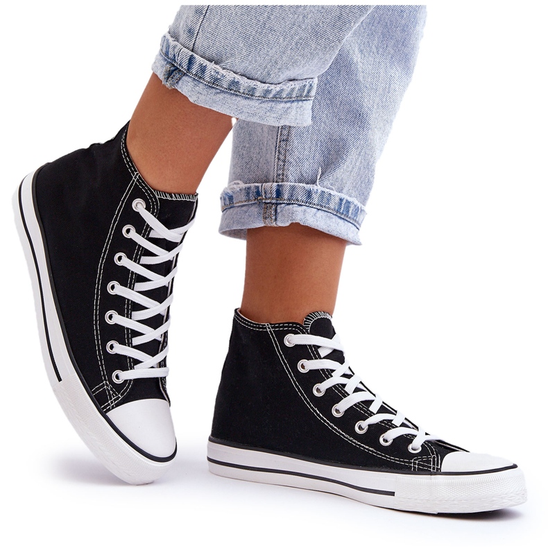 FR1 Klassische High-Top-Sneaker für Damen in Schwarz und Weiß von Remos