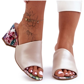 Lewski Shoes Damen Leder High Heels Leski Shoes 3209/K Perlbeige