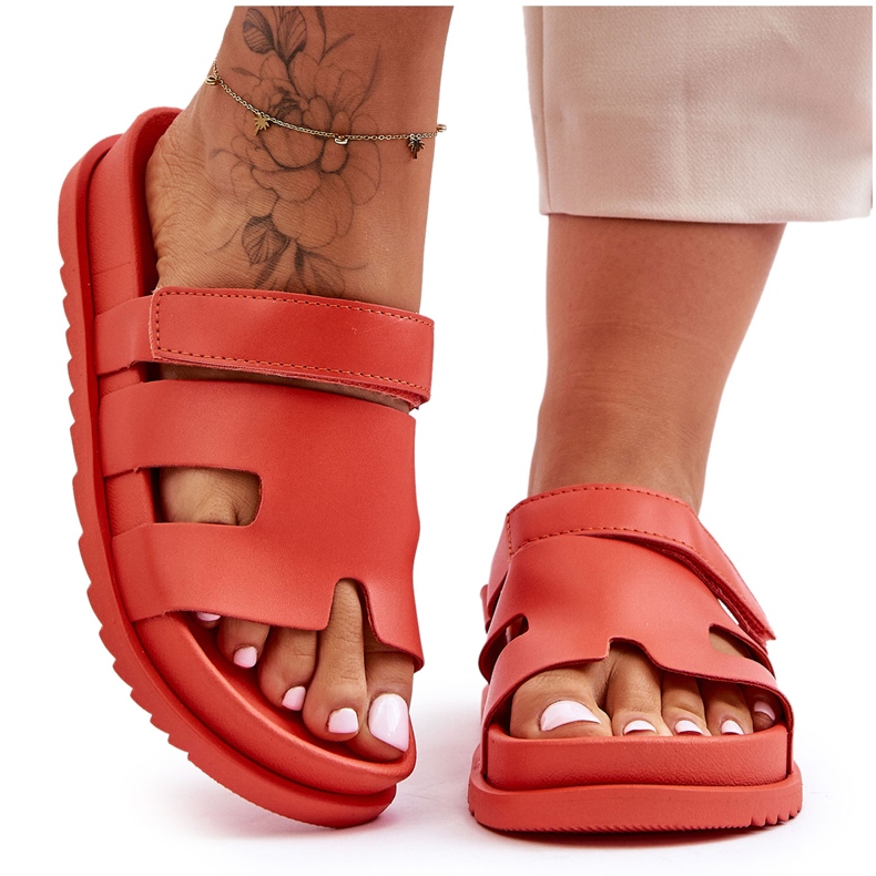 Klassische Damensandalen Orange Molie