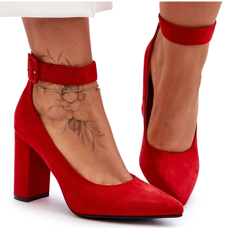 Elegante Pumps aus Wildleder in Rot von Gloria