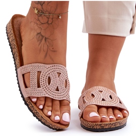 Damen-Slipper mit Nieten, Pink Evelins rosa