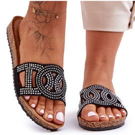 Damen-Slipper mit Nieten, Schwarz von Evelins