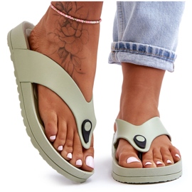 Damen Plateau-Flip-Flops Grün Bellitta