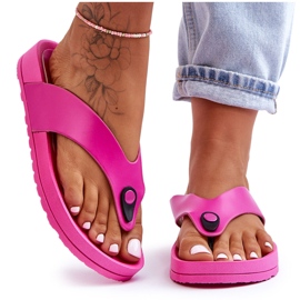 Damen-Plateau-Flip-Flops Fuchsia Bellitta rosa